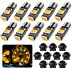 AGLINT Lampadine LED T5 W3W 74 2721 73 27 37 286 con Zoccoli a Vite 12V 3SMD per Luci del Luci Interne Auto Cruscotto Giallo 10 Pezzi