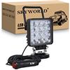SKYWORLD 4 pollici 48W Faro da ricerca Led, Faro da lavoro a LED da con magnete base magnetica, Flood Luci di Lavoro a Led 12V 24V per Auto Fuoristrada Camion 4X4 SUV ATV UTV Barca
