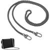 FINEASY Catena per Borsa a Tracolla 120cm, Catena per Borsa in Metallo, Cinghie di Ricambio per Catena, Catena di Ricambio Borsa con Fermagli Girevoli, Borse a Tracolla Catene per Borse (Nero)