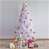 Uten Albero di Natale 150cm, Albero di Natale Artificiale in PVC Bianco, 450 Rami, Supporto In Metallo Staccabile, Stabile, Facile Montaggio, Adatto per Interni ed Esterni Decorazioni Natalizie