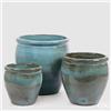 Enzo De Gasperi EDG Enzo De Gasperi Vaso Glaze Bombato H50xD50 cm Turchese