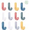 Nevoluxer Set di 12 Ganci Autoadesivi, Ganci da Parete Colorati per Bagno, Cucina e Ufficio, Gancio Adesivo, Agganciare Adesivi Muro per Asciugamani, Vestiti e Decorazioni