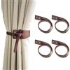 Rddconkit Fermatende in pelle, 4 pezzi, in stile minimalista, fermatende per finestre, fermatende in stile vintage (caffè)