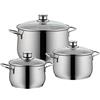 WMF 730036040 Diadem Plus - Set di pentole da 3 Pezzi, in Acciaio Inossidabile, 3 kg