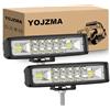 YOJZMA 2 pezzi Barra LED per fendinebbia da 15 cm 6 pollici, 7D, 24W 2400LM, combinazione Spot/Flood, luci da guida, IP67 impermeabile, 12V 24V per fuoristrada, pickup, SUV, UTV, ATV, 4X4, barca