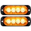 YOJZMA Kit da 2 Luci Strobe LED Emergenza, 4 LED Ambra a Montaggio a Superficie, Luci Lampeggianti per Avviso di Pericolo, Compatibili con 12V-24V per Veicoli da Costruzione, Camion, Fuoristrada
