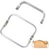 Wonvify Chiusura Borsa Uncinetto, 2 Pezzi Chiusura Clic Clac Manici per Borsa Fai da Te, 20x9x1cm, Alluminio Manico Borsa Cornice Chiusura Borsetta a U, per Borsa Frizione Artigianato Progetti