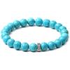 OZ Jewels Bracciale Elastico Unisex con Perline di Pietre Naturali Turchese Blu da 8mm, per Uomo e Donna