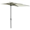 Outsunny Ombrellone da Parete Mezzaluna Salvaspazio con Apertura a Manovella, Beige|Aosom