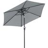 Outsunny Ombrellone da Giardino Inclinabile 2.3x2m con Apertura a Manovella e 6 Stecche, Grigio|Aosom