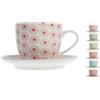 Crazystock selected 6 Tazze Caffe'/te' New Bone China Fiori 185 Con piatto Crazystock Selection