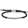 Armani Exchange Bracciale da uomo in pelle o sintetico con chiusura a cursore, Nero