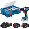 Bosch Professional 18V System Trapano-avvitatore a batteria GSR 18V-65 (motore brushless, lunghezza della testa 166, incl. 2 batterie GBA 4.0Ah, 82AC, L-Case)