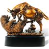 MEPERPER Desktopstatue Bronze Electroplated Resin Bull & Bear Sculpture Statue 10 W X 9.5 H by