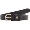 Tommy Hilfiger Donna Cintura Essential Effortless 1,5 cm Stretta, Nero (Black), 90 cm