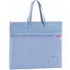 Lefancy Cartellina portadocumenti A4 con zip, 35 x 28 cm, borsa impermeabile con doppia chiusura lampo, in nylon a rete, con maniglia, piccola etichetta, per studenti, ufficio, borsa da viaggio, blu