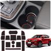 YEE PIN Ateca Tappetini Antiscivolo SEAT Ateca SUV 2017-2021 2022 Tappetino di gomma per Console Scatola di Guanti Car styling Accessori (rosso)