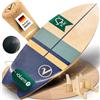valuents Tavola di equilibrio in legno a forma di tavola da surf con rullo per allenamento di risposta neuromuscolare + supporto