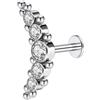 Hengkaixuan - Orecchino per cartilagine, piercing per elice o trago, in titanio G23 da 16 g, con chiusura a perno, per donne e ragazze e Titanio, colore: Cinque Cz Con Palla, cod. KPA7212