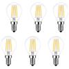 Y.W.Licht Lampadina a Filamento LED E14 G45 6W Dimmerabile Bianca Calda 2700K Equivalenti a 60W Piccole Lampadine a Vite Vintage Lampade LED E14 Consumo Basso Risparmio Energetico Pacco da 6 Unità