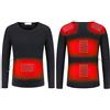 Stecto - Maglietta termica unisex riscaldata, termica, a maniche lunghe, regolabile, lavabile, con presa USB, per corsa, sci, ciclismo