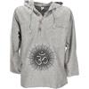 GURU SHOP Guru-Shop, Camicia Yoga, Camicia Goa Om, Felpa, Grigio, Cotone, Dimensione Indumenti:L, Camicie