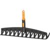 Fiskars Oneclick Rastrello Universale, Accessorio per Erba e Foglie, Cambio Senza Sforzo con un Solo Clic, Denti Angolati, Nero/Arancione, 1080674