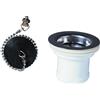 Wirquin 30723223 - Piletta per lavello da cucina, diametro 50 mm, con tappo senza troppopieno, bianco