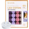 GuirLED Ghirlanda luminoso a LED per batuffoli di cotone USB - Telecomando wireless - Luce notturna per bambini 2h - Adattatore di alimentazione doppio USB 2A incluso - 4 intensità - 32 sfere 4,8 m - Provence