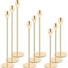 YUTUY Set di 9 Portacandele in Metallo Oro, Candelabro Moderno, Centrotavola Cono, Candeliere da Tavolo, Ornamento Decorazioni per Matrimoni, Compleanni, Natale