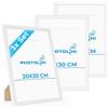 PHOTOLINI Cornici 20x30 cm bianco legno MDF, set di 3 cornici per poster, plexiglass infrangibile, da tavolo o da parete, accessori extra inclusi - per foto, immagini e poster