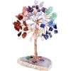 GEFIRE Albero Cristalli Albero Della Vita 9-10 cm Mini Albero Della Vita Regalo Dell'albero di Cristallo Per Chakra Reiki Regalo Home Office Decorazione da tavola Regalo Ornamento Scultura (7 Colori)