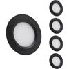 Sepzlly 12V Campervan Incastrato LED 3W Montare Luci A Soffitto Lumini Macchie Bianche Calde 3000K Dimmabili per T4 T5 Caravan Barca Yacht Camper Cabina Sotto Armario Nero Cri 92+ Set di 4