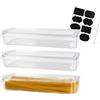 ZoeQide Spaghetti - Set di 3 contenitori impilabili e ermetici con coperchio per pasta, cereali e cornflakes, ideali per armadietti e organizer da cucina