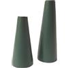 Pandecor Set 2 portacandela in legno laccato verde (d. 6,5 cm x h. 14,5 cm - d. 7 cm x h. 20 cm)