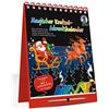 Ursus 24890000F - Calendario dell'Avvento magico, con 24 motivi antigraffio e numeri dell'Avvento da colorare, ca. 16,5 x 21 cm, incluso bastone in legno, multicolore
