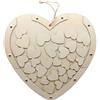 Glorex 6 1684 203 - Cuore con appendino in Legno Naturale, con 30 Cuoricini Dietro Un Disco in Acrilico, Circa 30 x 27,5 cm, Come Libro degli Ospiti di Nozze