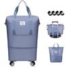 Duscdesp Borsa da viaggio con ruote rimovibili, Blu, Classico