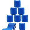 NELLHOMY 8 Rotoli Benda Elastica Autoadesiva 5cm x 4.5m Blu Bendaggio Adesiva Coesivo Garza Autoadesiva per Sport e Uso Medico, per Ginocchio, Caviglia, Braccia e Mani