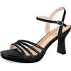 PIZZ ANNU Lena Sandali Platform Donna Estive Eleganti Glitter Strass Punta Aperta Sandalo con Tacco Plateau Scarpe per Cerimonia Sposa con Cinturino alla Caviglia Argento EU 39