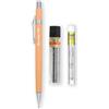 Pentel P205-97C - Matita meccanica automatica, gamma pastello floreale, singola + 12 mine di ricarica HB Hi-Polymer da 0,5 mm + gomma Z2-1N, tubo di 4 ricariche (arancione pastello)