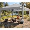 Quictent Gazebo Pieghevole Portatile 3x3m con Borsa da Trasporto, Rifugio Leggero per Feste, Campeggio, Festival ed Eventi di Giardino, Grigio