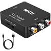 GANA Adattatore RCA a HDMI, AV a HDMI convertitore AV2HDMI Adapter Supporto 1080P con USB cavo di ricarica Custodia per PC/Xbox/PS4/PS3/TV/STB/VHS/VCR/Fotocamera/DVD
