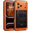 Lanhiem Cover per iPhone 17 Pro Max IP68 Impermeabile, Cover Metallo Antiurto Militare con Pellicola Protettiva, 360° Completa Protezione Subacquea Antipolvere Custodia per iPhone 17 Pro Max,Arancione