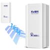 KuWFi Accesso Point Esterno, KuWFi 2.4G Ponte wireless 300Mbps,8dBi antenna wifi esterno CPE con display a LED per configurare il WDS PT/PTMP,1KM long range Point to Point WiFi per Trasmissione/Camera