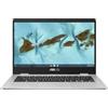ASUS Chromebook C424 | Schermo Antiriflesso HD da 14 | Intel Celeron N4020 | 8GB RAM | 64GB eMMC | Intel UHD Graphics 600 | ChromeOS | Tastiera QWERTZ | Argento