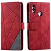 SONWO Cover per Huawei Honor 10 Lite/Huawei P Smart 2019, Flip Caso in PU Pelle Case Cover Portafoglio Custodia per Huawei Honor 10 Lite/Huawei P Smart 2019, [Kickstand] [Slot per Schede], Rosso