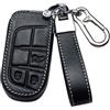 ontto Custodia per Chiave Auto in Pelle PU Adatta per Chrysler 300C Jeep Renegade Compass Grand Cherokee Dodge Fiat 500X Telecomando Cover Portachiavi Custodia Custodia Custodia Portachiavi Nero B