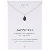 LUUK LIFESTYLE Collana in argento sterling delicata con pendente basico in cristallo solitario, pietra di zircone mese, idea regalo per donna, lei, compleanno, gioielli moderno, 50 cm, nero e argento