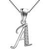 Aurora Tears 26 Lettere Collana in Argento Sterling 925 Iniziale Alfabeto Alfabeto Ciondolo con Zirconia Cubica Gioielli Regali per le Donne DP0045, ossido di zirconio